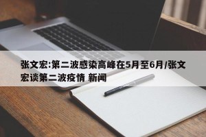张文宏:第二波感染高峰在5月至6月/张文宏谈第二波疫情 新闻